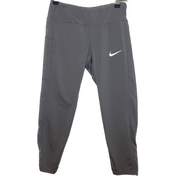 Nike Pants - Nike Dama Power Crop Running Tight Gray Grey Size XS 113